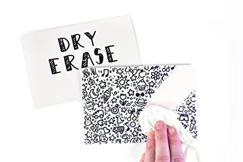 Large Dry Erase Index Cards – 40pcs Laminated Cards Blank w/Box – Reusable Dry Erase Note Cards for School, Work, Housework, to Do Lists – Practical Index Card Sheets – 4 x 6-inch