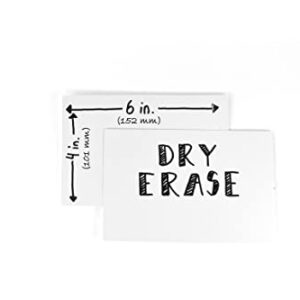 Large Dry Erase Index Cards – 40pcs Laminated Cards Blank w/Box – Reusable Dry Erase Note Cards for School, Work, Housework, to Do Lists – Practical Index Card Sheets – 4 x 6-inch