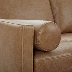 Amazon Brand – Rivet Aiden Mid-Century Modern Reversible Sectional Sofa (86") - Cognac Leather