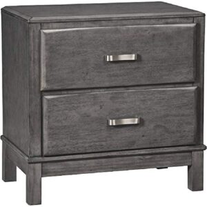 signature design by ashley caitbrook contemporary 2 drawer nightstand with dovetail construction, weathered gray