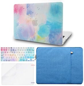 kecc compatible with macbook pro 13 inch case 2016-2020 release a2159 a1989 a1706 a1708 touch bar plastic hard shell + keyboard cover + sleeve + screen protector (rainbow mist 2)