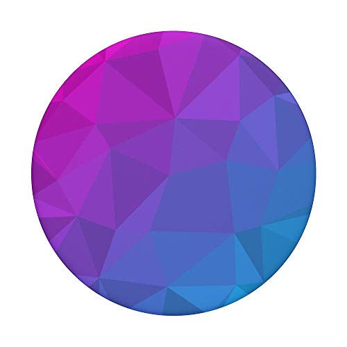 Blue Purple Violet Abstract Triangles Polygonal Art Pretty PopSockets Swappable PopGrip