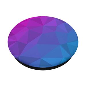 Blue Purple Violet Abstract Triangles Polygonal Art Pretty PopSockets Swappable PopGrip