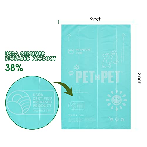 Pet N Pet Scented Lavender Dog Poop Bag Colorful, 720 Counts Dog Bags Poop, Doggie Poop Bags USDA Certified 38% Biobased, Dog Waste Bags, Dog Poop Bags Refills, Poop Bags Dogs, Doggy Poop Bags Rolls