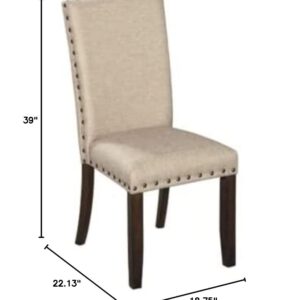 Signature Design by Ashley Rokane Dining Room Upholstered Chair Set of 2, Beige