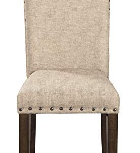 Signature Design by Ashley Rokane Dining Room Upholstered Chair Set of 2, Beige