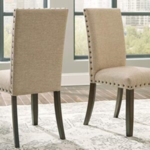 Signature Design by Ashley Rokane Dining Room Upholstered Chair Set of 2, Beige