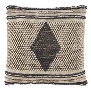 signature design by ashley ricker boho accent throw pillow, 20 x 20 inches, light brown & gray