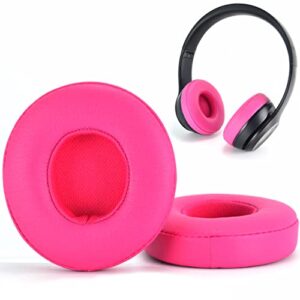 solo3 solo2 earpads replacement ear cushion ear pads for solo 3.0 wireless, solo 2.0 wireless on-ear headphone,3m stronger adhesive, softer leather, noise isolation foam (pink)