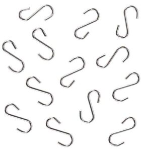lassum 50 pcs mini s hooks connectors metal s-shaped hooks for diy crafts, hanging jewelry, key chain, tags ((0.87 x 0.63 inch)