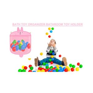 uxcell Bath Toy Organizer Keep Toys Dry Without -Tub Toy Storage - Quick Dry Bathtub Toy Holder Pink 15.7"x14"