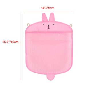 uxcell Bath Toy Organizer Keep Toys Dry Without -Tub Toy Storage - Quick Dry Bathtub Toy Holder Pink 15.7"x14"