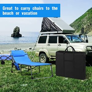 Guisong Folding Lounge Chair Storage Bag, 600D Heavy Duty Carry Bag/Carrying Case for Folding Chaise Lounge Chair for Outdoor-31" x 7" x 24.8"