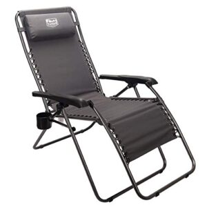timber ridge zero gravity chair locking lounge recliner for outdoor beach patio camping support 300lbs, gray