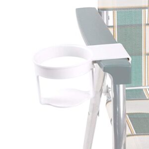 Lawn Chair USA Attachable White Cup Holder for Large Cans, Bottles, Cups, and More | Only Fits Lawn Chair USA Chairs