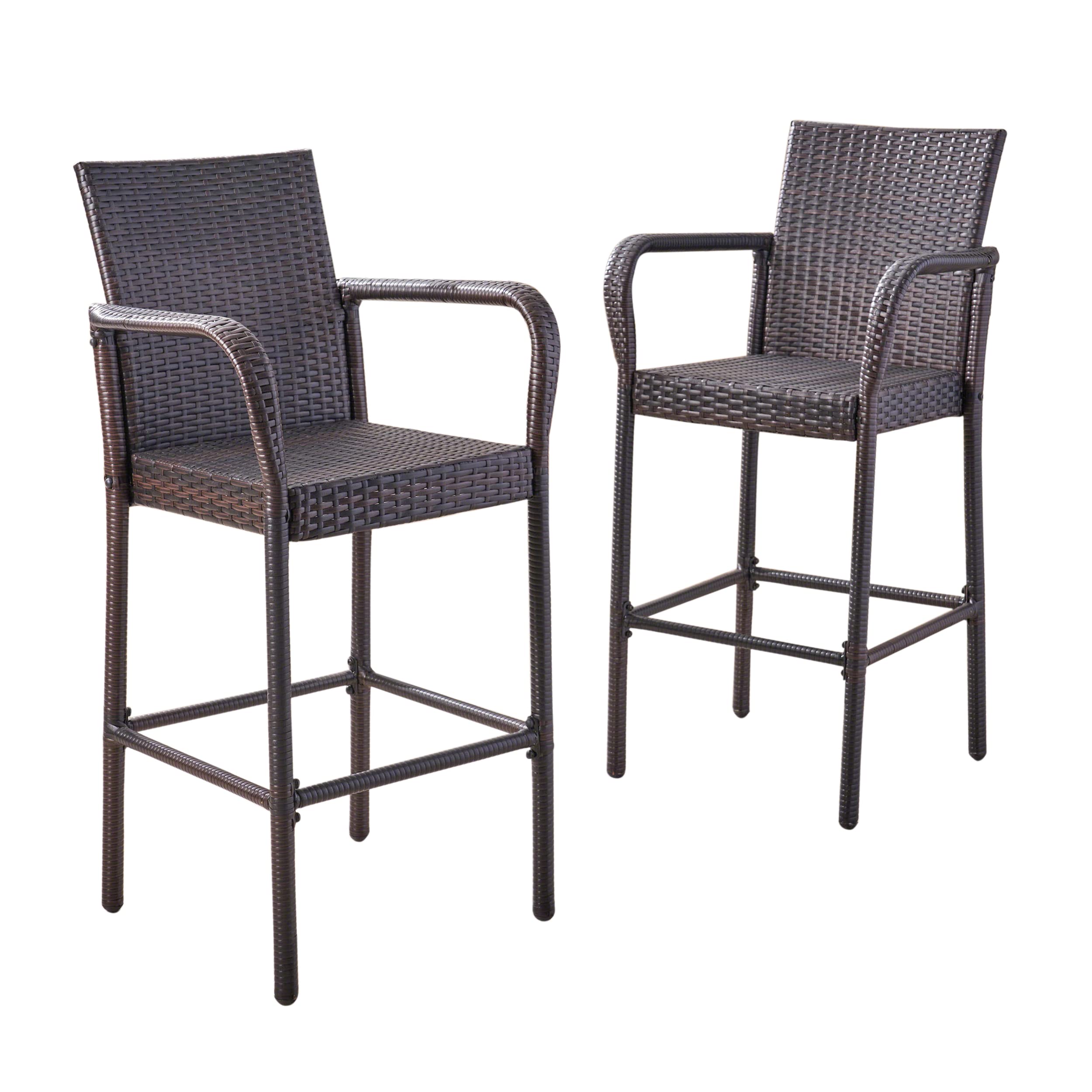 Christopher Knight Home Stewart Outdoor Bar Stool, Set of 2, Brown