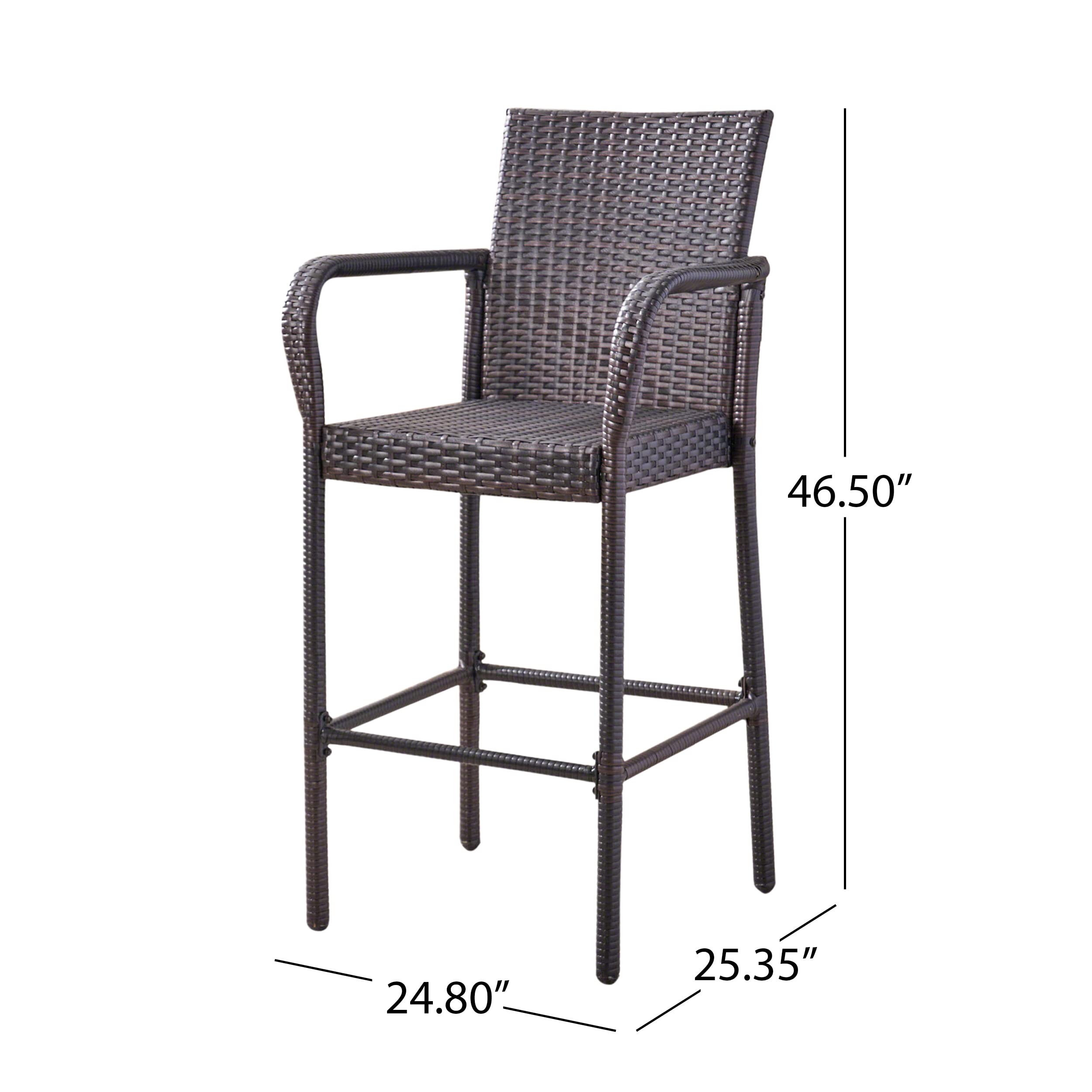 Christopher Knight Home Stewart Outdoor Bar Stool, Set of 2, Brown