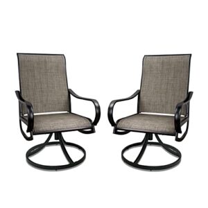 meooem patio dining swivel chairs set of 2 outdoor rocker chairs with mesh fabric, weather resistant furniture for garden