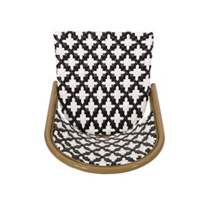 Christopher Knight Home Anastasia Outdoor French Bistro Chair (Set of 2), Black + White + Bamboo Print Finish