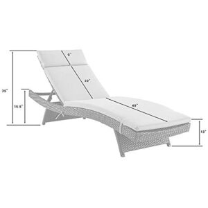Crosley Biscayne Outdoor Wicker Chaise Lounge White/Brown Brown/Mocha