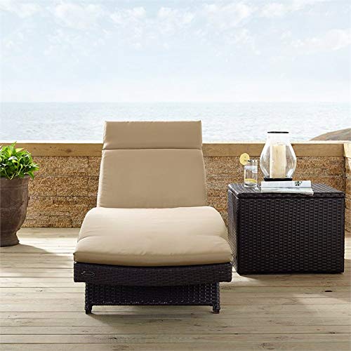 Crosley Biscayne Outdoor Wicker Chaise Lounge White/Brown Brown/Mocha