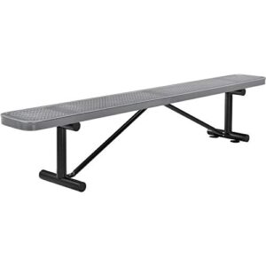 global industrial 96" perforated metal outdoor flat bench, gray