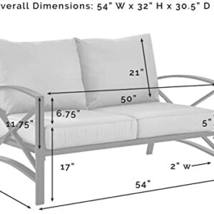 Crosley Furniture KO60008BZ-OL Kaplan Outdoor Metal Loveseat, Oiled Bronze with Oatmeal Cushions