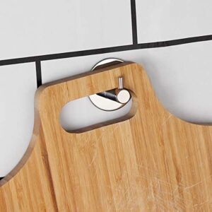 Self Stick Adhesive Hooks Wall Hanger Holder Stainless Steel Heavy Duty Utility Storage Hook, Shower Waterproof Hook, Kitchen Bathroom Organizer for Plug Robe Towel Loofah Bathrobe Coat (4-Pack)