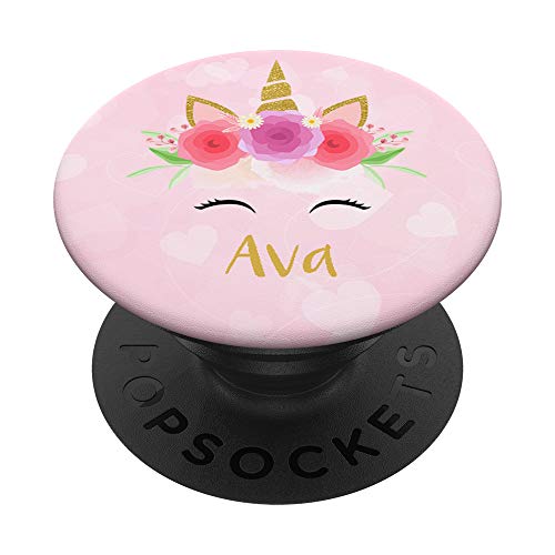 Ava Personalized Name Unicorn Pop Socket Gift For Girls PopSockets PopGrip: Swappable Grip for Phones & Tablets