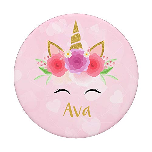 Ava Personalized Name Unicorn Pop Socket Gift For Girls PopSockets PopGrip: Swappable Grip for Phones & Tablets