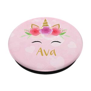 Ava Personalized Name Unicorn Pop Socket Gift For Girls PopSockets PopGrip: Swappable Grip for Phones & Tablets