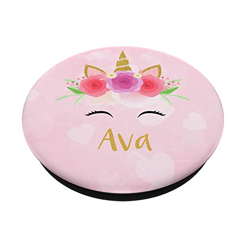 Ava Personalized Name Unicorn Pop Socket Gift For Girls PopSockets PopGrip: Swappable Grip for Phones & Tablets