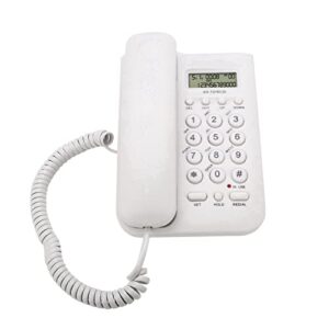 corded phone with caller id display, home hotel wired desktop phone office landline telephone, retro classical telephone landline, big button, fsk/dtmf dual system(white)