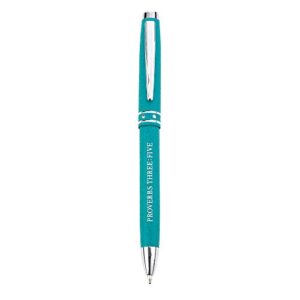 Trust In The Lord Teal Stylish Classic Pen in Matching Gift Case - Proverbs 3:5 Bible Verse Refillable Retractable Medium Ballpoint Pen for Journal Planner Writing Note Taking Calendar Agenda