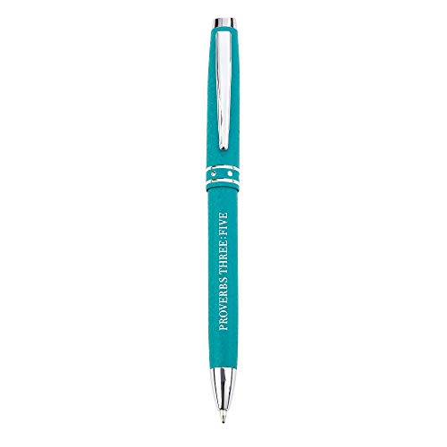 Trust In The Lord Teal Stylish Classic Pen in Matching Gift Case - Proverbs 3:5 Bible Verse Refillable Retractable Medium Ballpoint Pen for Journal Planner Writing Note Taking Calendar Agenda