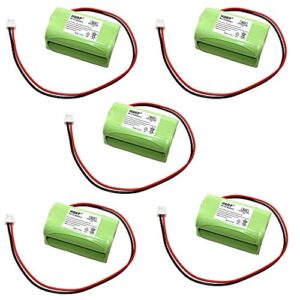 hqrp 5-pack 4.8v backup battery compatible with d-aa650bx4, e-xp2rbw, anic1117, d-aa500 bl93nc487 bl93nc484 baa48r bl93nc487 bl93nc484 baa48r lithonia e-conolight unitech systems replacement
