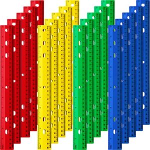 chuangdi 20 pieces 12 inch plastic rulers, straight ruler office rulers school rulers (4 colors)