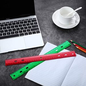 Chuangdi 20 Pieces 12 Inch Plastic Rulers, Straight Ruler Office Rulers School Rulers (4 Colors)