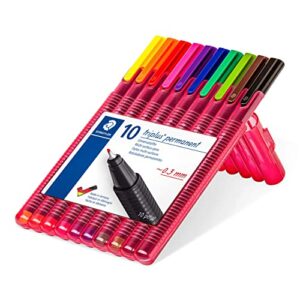 Staedtler 10 Triplus Permanent Multi-surface Pens