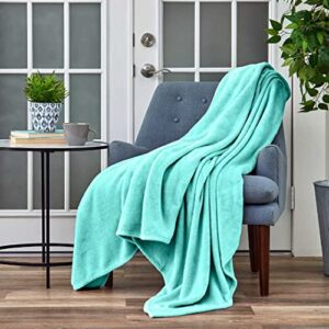 cosy house collection everyday 1500 series fleece blanket - couch & travel essentials - all season, stays fresh & clean - soft, breathable & skin-friendly (throw, turquoise)