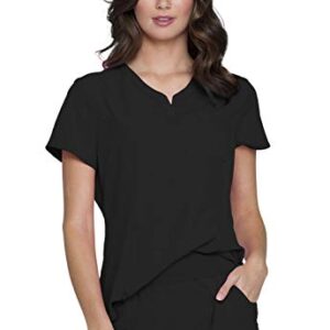 HeartSoul Break On Through Women Scrubs Top V-Neck HS710, S, Black