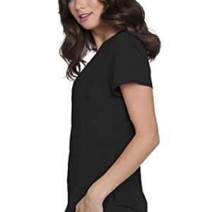 HeartSoul Break On Through Women Scrubs Top V-Neck HS710, S, Black