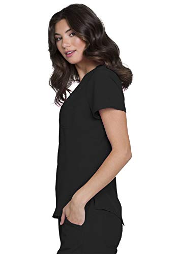 HeartSoul Break On Through Women Scrubs Top V-Neck HS710, S, Black