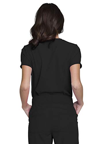 HeartSoul Break On Through Women Scrubs Top V-Neck HS710, S, Black