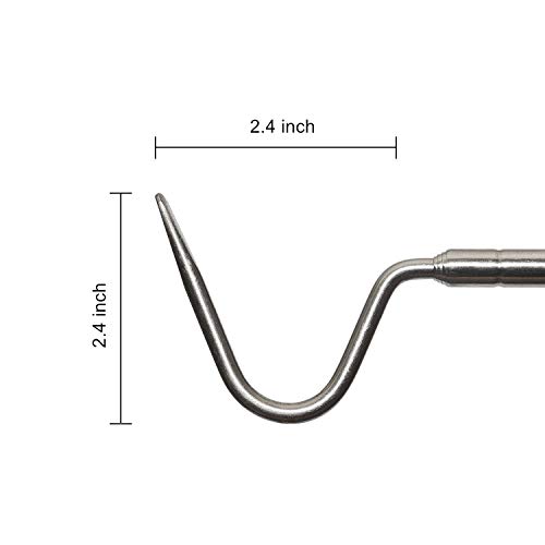 REPTI ZOO Portable Mini Snake Hook Collapsible Stainless Steel Snake Tongs and Snake & Reptile Hook Retractable Catching Snake Handling Tool