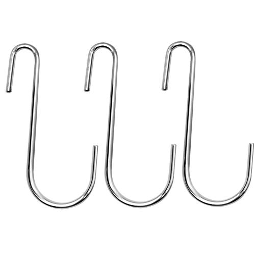 18 Pack ESFUN 4 inch Heavy Duty S Hooks Pan Pot Holder Rack Hooks Hanging Hangers S Shaped Hooks for Kitchenware Pots Utensils Clothes Bags Towels Plants