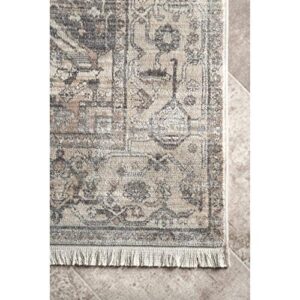 nuLOOM Harriet Vintage Medallion Fringe Runner Rug, 2' 6" x 8', Silver