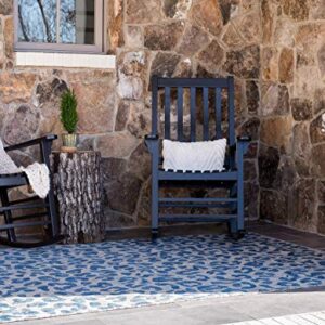 Unique Loom Outdoor Safari Collection Area Rug - Leopard (7' 1" x 10' Rectangle, Blue/ Gray)