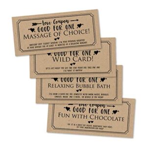 15 iou love voucher coupons for him or her, husband wife boyfriend or girlfriend couples valentines day, unique birthday, funny anniversary, romantic christmas gift, naughty i owe you cards