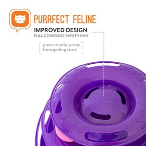 Purrfect Feline Titan's Tower, 4 Tier Cat Tower for Indoor Cats, Purple - Multi-Stage Interactive Cat Toy Ball Track with Anti-Slip Grips - Cat Tree Tower, Suitable for One or More Cats